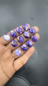 Venta al por mayor Natural púrpura espinoso cobre turquesa cabujón suelto ovalado corte turquesa cristal piedra preciosa para joyería - Product Image 2