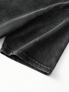 Camisetas de Fitness de Algodón y Lona de 350 g/m² para Hombre, Impresión de Logotipo Personalizado, Corte Regular, Lavado Ácido, Cuello Redondo, Estilo Formal - Product Image 4