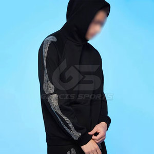 Chándal de 2 piezas con diamantes de imitación para hombre, elegante diseño brillante para hombre, chándal con diamantes de imitación - Product Image 6