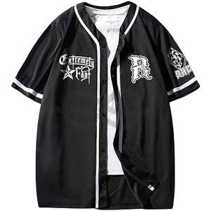 Venta al por mayor logotipo personalizado Impresión de secado rápido sublimación camiseta al por mayor poliéster botones completos camiseta de béisbol para hombre - Product Image 1