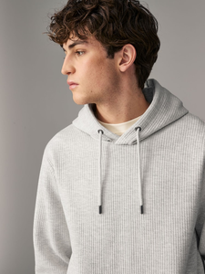 เสื้อมีฮู้ดขนแกะมีกระเป๋า, เสื้อมีฮู้ดผ้าคอตตอนสีผสมเข้ารูป - Product Image 2