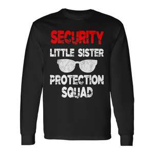 T-shirt à manches longues Vintage Little Sister Protection Squad, soutien de la fraternité pour les frères et les membres du groupe, Littlesister - Product Image 2