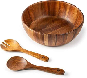 Bol à salade en bois naturel indien, design USA et Londres, fabricant de bols en bois d'acacia - Product Image 5
