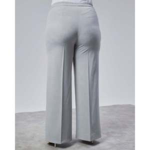 Poly Viscose Full Lycra Elastic Waist <b>Plus</b> Size <b>Trousers</b> - Grey - Product Image 2