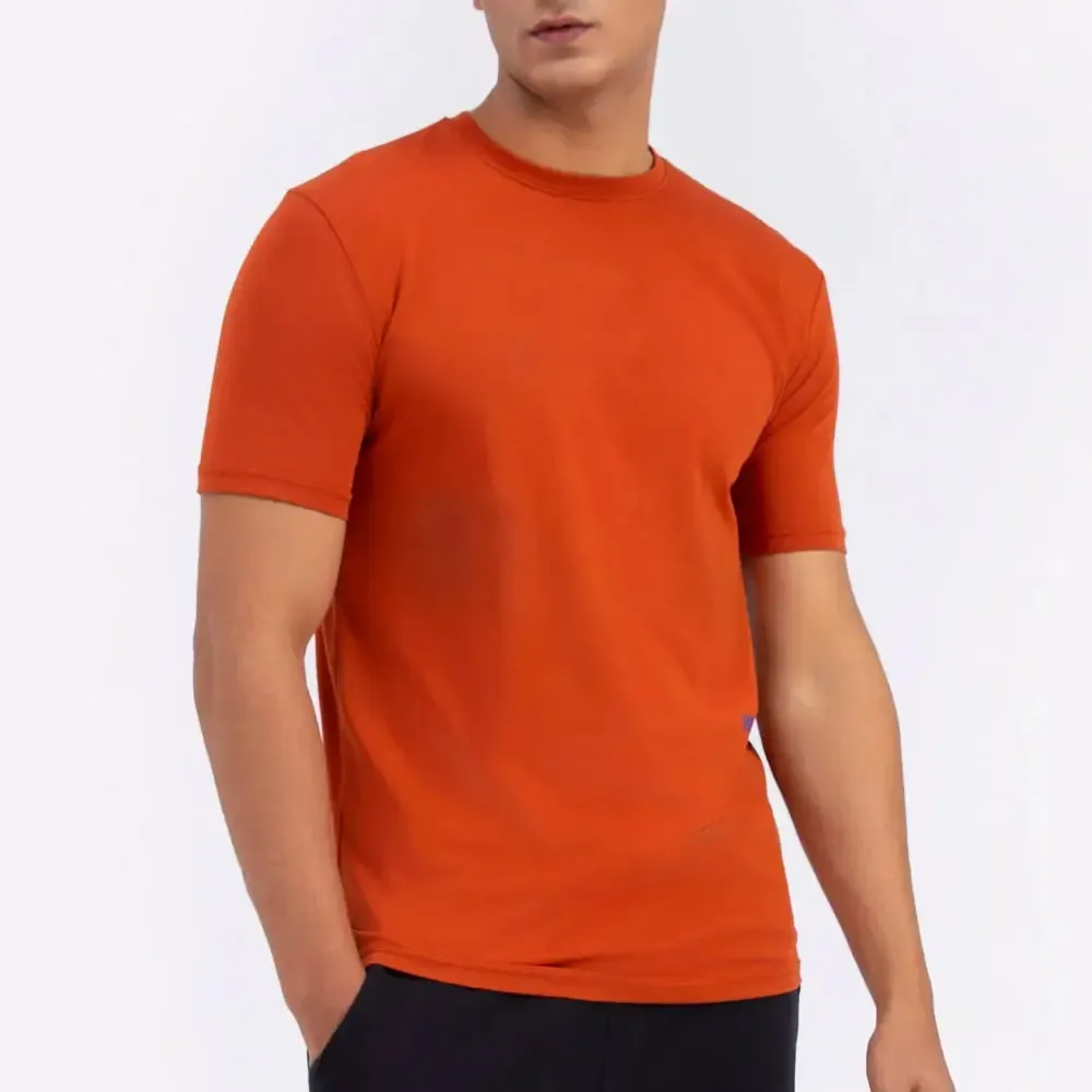 Camiseta masculina de manga curta grande com estampa de logotipo personalizado de alta qualidade mais recente, camiseta de poliéster e algodão para homens