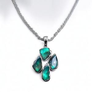 Collares de piedra de lujo chapados en oro de 18 quilates a la moda, collares con colgante de Concha de Plata de Ley 925 para mujer - Product Image 1