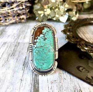 Hot Seller New Big Turquoise GemStone <b>Boho</b> Chunky Statement <b>Ring</b> Handmade Jewelry Antique Womens Handmade Fashion Accessories - Product Image 6