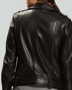 Chaqueta de Motociclista para Mujer, 100% Piel de Cordero, con Bolsillos con Cremallera, Diseño Personalizado de Primera Calidad - Product Image 3