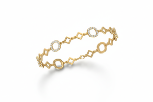 Elegant 14K Gold Rhodium Plated 96-Diamond Round Brilliant Cut Natural Diamond <b>Bracelet</b> & Bangle for Women - Product Image 3