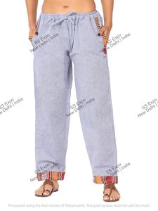 Women's Comfortable Green Cotton <b>Pyjama</b> in Nepali Tribal Style Breathable <b>for</b> Spring Daily Lounging or <b>Summer</b> Sleepwear - Product Image 4