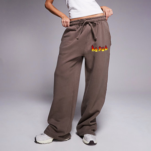 Venta al por mayor de las mujeres acampanados Jogger Pantalones de poliéster/mezcla de algodón transpirable cómodo pantalones holgados de pierna ancha recta plana - Product Image 6
