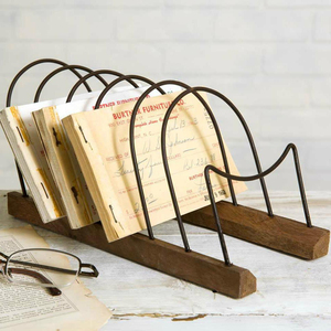 ที่ใส่ตัวอักษรลวดชุบทองสไตล์วินเทจตกแต่งด้านบนโต๊ะสไตล์วินเทจที่ใส่ตัวอักษรแบบเรียบง่ายที่ใส่นกสำหรับใช้ในสำนักงาน - Product Image 5