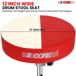 5 Core <b>Drum</b> Throne 3 Thick Padded Guitar Stool 200Lb Capacity Heavy Duty Adjustable Drummer Chair - Product Image 4