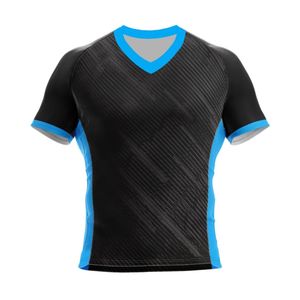 Maillot Rugby en Coton Style Rétro Old School à Rayures Verticales pour Hommes Demi-Manches Vêtements d'Équipe Design Personnalisé Maillots de Rugby - Product Image 4