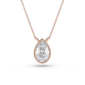 Colgante Solitario con Diamante Corte Pera y Engaste de Bisel, Diamante Cultivado en Laboratorio de 0.30 Ct en Platino, para Bodas, Compromisos y Fiestas - Product Image 3