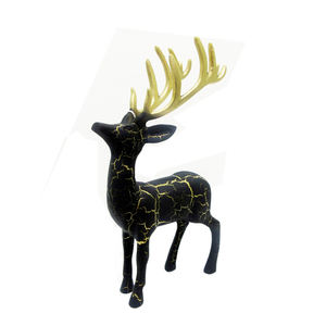 Modern Black <b>Gold</b> Finished Abstract Deer Figurines Handmade Aluminum Home Decorative Desktop <b>Sculptures</b> Bulk Animal Rope - Product Image 1