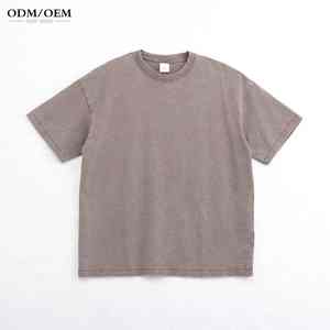 เสื้อยืดผู้ชายผ้าบาติกเฮฟวี่เวทคุณภาพสูงทรงหลวมคอกลมลายเกล็ดหิมะสั้นสีดำสำหรับผู้ชาย - Product Image 3