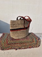 Sac seau pour femme en jute 100% naturel, fait main, vintage, tendance, été, écologique, de haute qualité, fermeture éclair, doublure en polyester