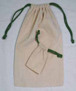 Sac de rangement à cordon en coton biologique 100% imprimé à l'écran avec logo personnalisé, design durable, recyclable et réutilisable - Product Image 2