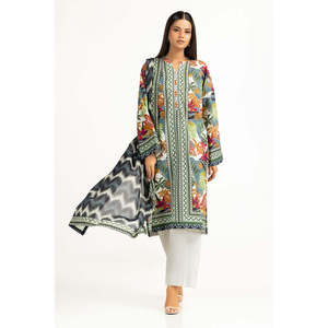 ชุดลำลองลายโบโฮสำหรับผู้หญิง 3 ชิ้น สีขาวและสีเทา ระบายอากาศได้ดี เหมาะสำหรับฤดูร้อน - Product Image 1