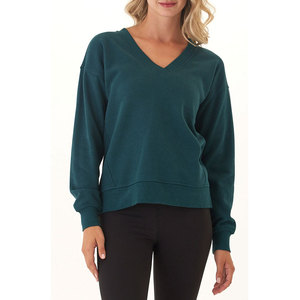 Suéteres con cuello en V para mujer hechos en fábrica OEM, suéteres ligeros con cuello en V de manga larga para mujer - Product Image 1