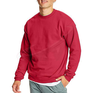 Sudaderas de invierno elegantes de tela gruesa de alta calidad en color rojo granate para hombres, con logotipo personalizado. - Product Image 1