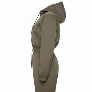 Custom Logo Winter Casual Women Tracksuit 2-Piece Windbreaker Lightweight Full-<b>Zip</b> Crop Hooded Hoodie Jogger Set OEM Service New - Product Image 6