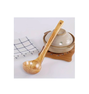 Cuchara de sopa larga de madera calidad admirable cuchara de herramientas de cocina de forma redonda con diseño caliente de logotipo personalizado - Product Image 1