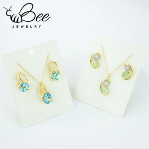 Hot Luxury Bright Zirconia Jewelry <b>Set</b> Premium Design <b>Gold</b> Color Irregular Eye Natural Stone Necklace <b>Earring</b> <b>Set</b> for Women - Product Image 2