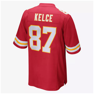 Camiseta de Fútbol Personalizada de Manga Corta 2025, Corte Automatizado, Impresión por Transferencia de Calor, 100% Poliéster (Travis Kelce), Servicio OEM - Product Image 2