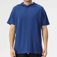 T-shirts pour hommes de haute qualité, conçus sur mesure, en polyester/coton, col rond, manches courtes, coupe régulière, décontractés, respirants, 220g, tissés, unis
