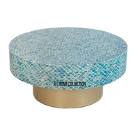Table basse en nacre de forme ronde de style Dubaï de qualité supérieure pour la décoration de villa de café à la maison à un prix abordable