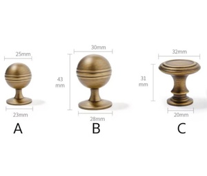 Vinahardware Meubles Quincaillerie Meubles Poignées et boutons de meubles Poignée Bouton en cristal simple Poignée de couleur en laiton Armoire ronde - Product Image 2