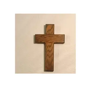 Decoração de parede de sândalo de qualidade superior, cruz cristã feita à mão com desenhos de madrepérola para presente