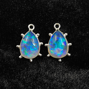 Colgante de bisel de pera de ópalo de fuego ópalo etíope 12x9mm cabujón de pera corte 925 plata esterlina oro Vermeil bisel conjunto colgante encantos - Product Image 3