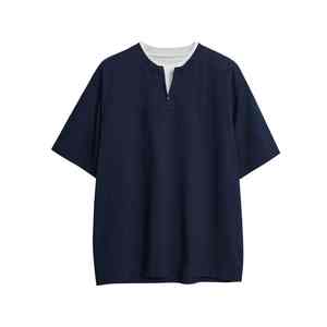 เสื้อยืดผู้ชายสีทึบคอกลมแขนสั้น100% คอตตอนหลากขนาด220กรัมน้ำหนักมีหลายขนาดโพลีเอสเตอร์/ คอตตอน - Product Image 1