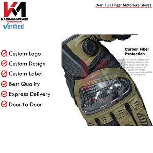 Guantes de Protección para Motocicleta con Protección de Nudillos de Fibra de Carbono, Malla Transpirable, Antideslizantes, Dedos Completos - Product Image 6