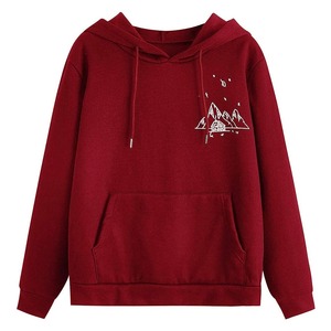 Hoodie décontracté imprimé style urbain hivernal pour femme, en coton 100% doux avec badge décoratif sur le devant - Product Image 6
