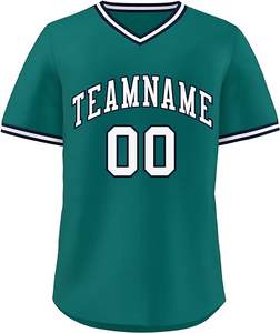 Jersey de béisbol de secado rápido Unisex personalizado, ropa deportiva de cuello redondo con estampado de sublimación, camisetas Unisex transpirables - Product Image 5