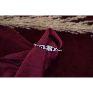 Bracelet double face en argent sterling 925 SILVERINGS, design DOLCE IA VITA, diamant taille émeraude, plaqué or 14 carats, rhodié, pour cadeau de mariage - Product Image 1