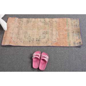 Tapis en laine turque vintage de 14x33ft, patchwork orange et vert, tissage plat pour décorations de salon avec support en latex - Product Image 5