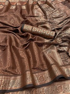 2024 Hot Selling Hand Woven Latest Design Indian Kanjivaram Silk <b>Saree</b> <b>Blouse</b> for Special Occasion& Casual Days Wear - Product Image 6
