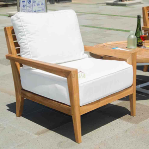 Sofá minimalista de madera maciza ecológico plegable para jardín y patio, silla con cojín cómodo para uso en villas y parques - Product Image 6