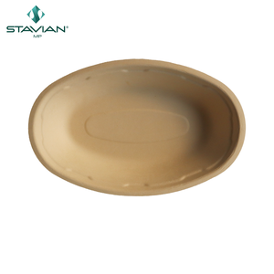 Tazón ovalado desechable sin PFAS ecológico sostenible de 29oz (850ml) 100% fibras personalizables a base de plantas bagazo desechable - Product Image 2