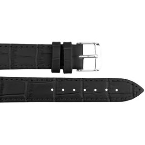 Correa de pulsera de cuero genuino clásico negro 1304 de alta calidad, hebilla de acero inoxidable de 8-24mm, relojes inteligentes artesanales suaves y transpirables - Product Image 1