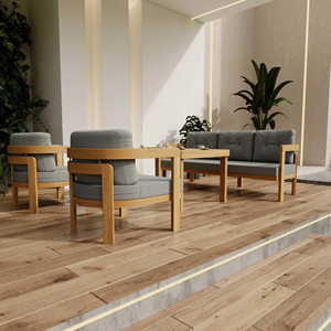 Ensemble canapé et meubles de jardin en teck en bois avec coussin, meilleure qualité-Nael - Product Image 6