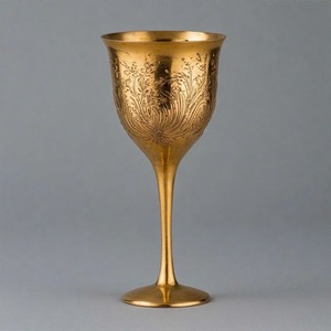 Gobelet en laiton Noble Sip Regal Calice à vin en métal Gobelet de finition antique traditionnelle pour les rituels religieux et les autels d'église - Product Image 2