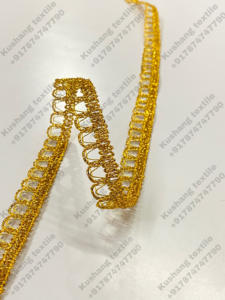 Wholesale Eco-Friendly Water Soluble 10mm Decorative Embroidery <b>Wedding</b> Gold Silver Mesh Band Embroidered Lace Ribbon - Product Image 4