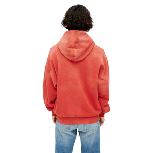 Pull tricoté décontracté pour homme, coupe classique, en polaire française, couleur unie, délavé à l'acide, style streetwear, avec impression sérigraphiée, poche, vintage, 100% coton - Product Image 3