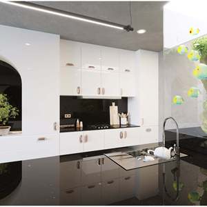 Grande dalle de quartz noir étincelant imperméable Unionstone avec un design moderne pour application murale - Product Image 3